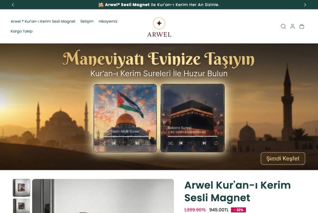 Arwel — Shopify mağazası