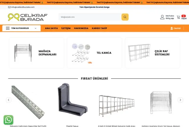 Çelik Raf Burada — Shopify-Shop