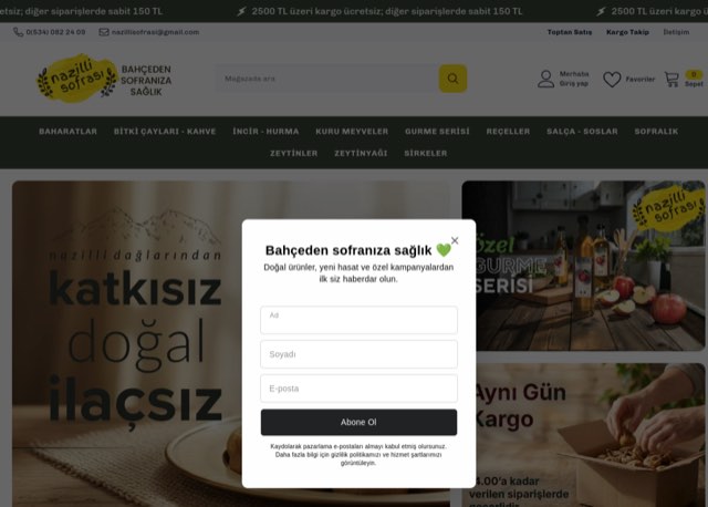 Nazilli Sofrası — Shopify mağazası