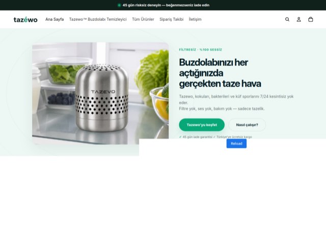 Tazewo — Shopify mağazası