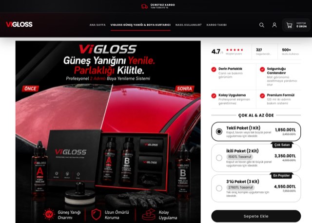 Vigloss — Shopify mağazası